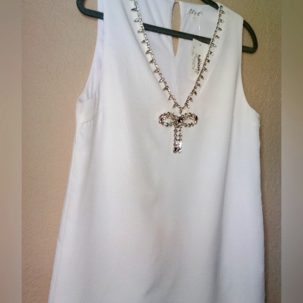 TCEC Women's white Mini Dress Size L - Picture 6 of 8
